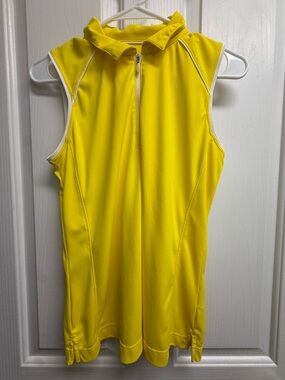 Slazenger Yellow Sleeveless Zip-Front Golf Top